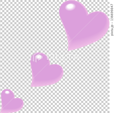薄紫のぷっくりハート 薄紫のぷっくりハート 136699847