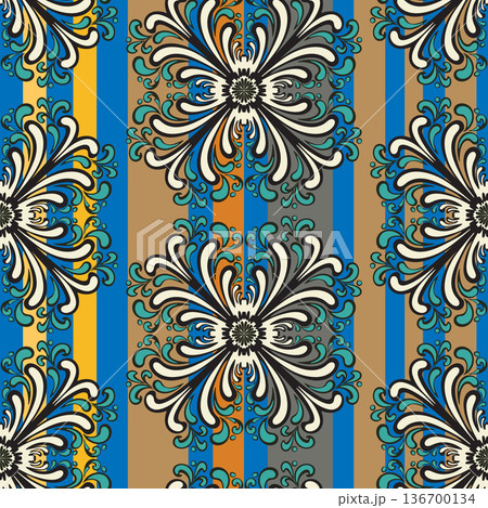 vector seamless pattern with mandala shape 136700134