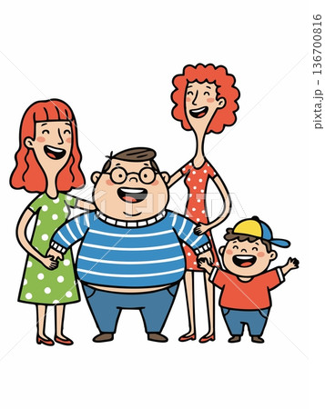 Happy Diverse Family Portrait 136700816