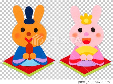 雛祭兔雛娃娃拼貼插畫單品 雛祭兔雛娃娃拼貼插畫單品 136700829