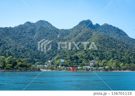 Panoramic view of Miyajima Island near Hiroshima, Japan 136701119