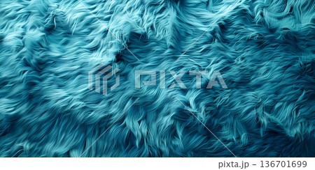 Vibrant aqua fur texture background - Ai Generated 136701699