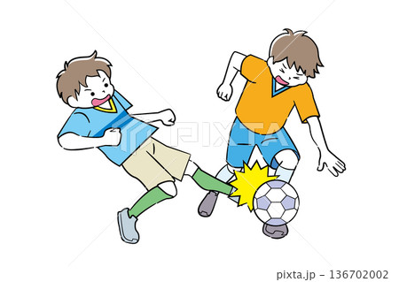 少年サッカーのイラスト 4C 136702002