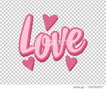 Word love, pink banner in 3D Word love, pink banner in 3D 136702057