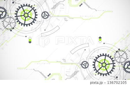 Abstract technology background. Cogwheels ART theme. Vector illustration Abstract technology background. Cogwheels ART theme. Vector illustration 136702105