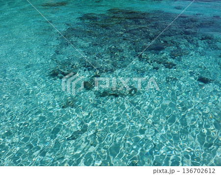 リゾートを感じるターコイズブルーの海面 バナー用背景 リゾートを感じるターコイズブルーの海面 バナー用背景 136702612