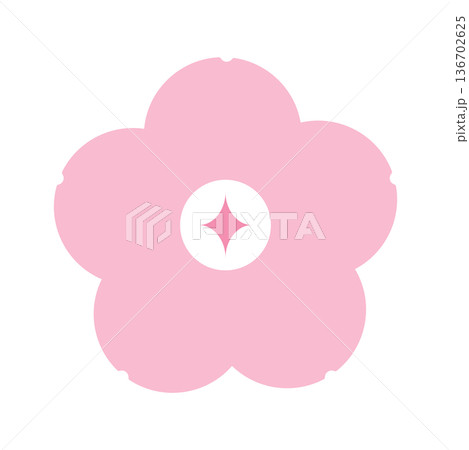 桜の花のキラキラアイコン 春の装飾バッジ(シンプル) 桜の花のキラキラアイコン 春の装飾バッジ(シンプル) 136702625