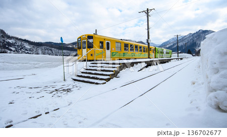 秋田内陸線 大雪で不通だった区間が開通された比立内駅 2026年2月17日 秋田県 秋田内陸線 大雪で不通だった区間が開通された比立内駅 2026年2月17日 秋田県 136702677