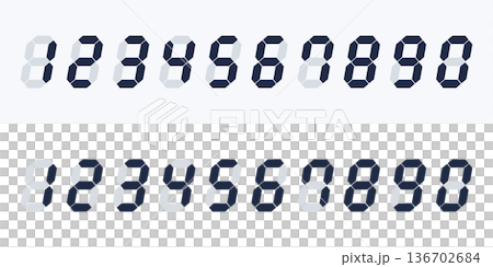 デジタル数字(7セグ)アイコン風セット・チャコール(背景素材) デジタル数字(7セグ)アイコン風セット・チャコール(背景素材) 136702684