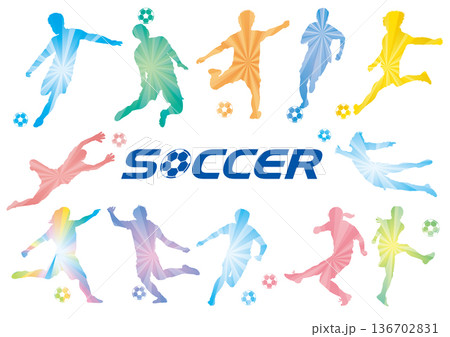 サッカーアイコンセット サッカーアイコンセット 136702831