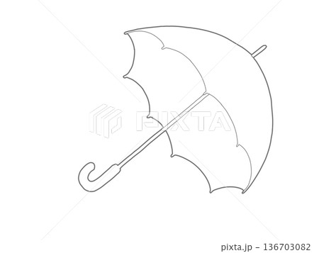 傘の線画 傘の線画 136703082