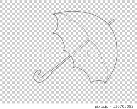 傘の線画 傘の線画 136703082