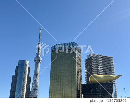 浅草寺前雷門からから見えるスカイツリー 浅草寺前雷門からから見えるスカイツリー 136703201