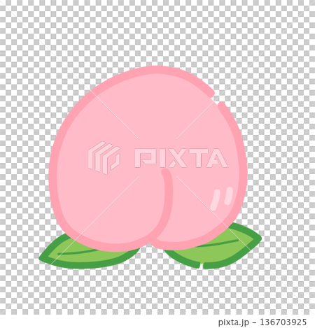 桃子的簡單插圖圖示。 136703925