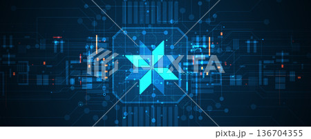 Ukrainian moderm technology background for science and business theme Ukrainian moderm technology background for science and business theme 136704355