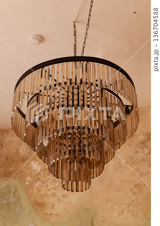 Heavy volumetric crystal chandelier. Palace interiors, Luxury 136704588