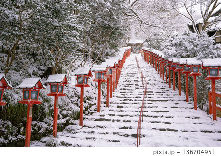 貴船神社 雪景色 貴船神社 雪景色 136704951