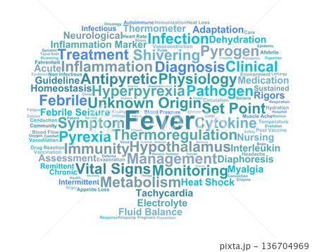 Fever Physiology Word Cloud. Key Terms in Pyrexia Management and Clinical Thermoregulation Fever Physiology Word Cloud. Key Terms in Pyrexia Management and Clinical Thermoregulation 136704969