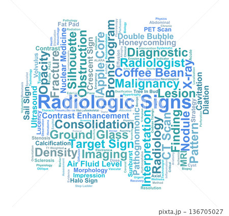 Radiologic Signs Word Cloud. Essential Visual Patterns in Clinical Imaging and Diagnosis 136705027