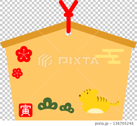虎が描かれた絵馬のアイコン 虎が描かれた絵馬のアイコン 136705248