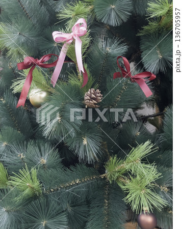 Christmas background with festive decoration 136705957