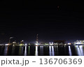 コンビナート　輝く海と夜景　sdgs 136706369