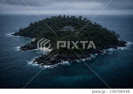 Remote island symbol of secrecy and privilege 136706548