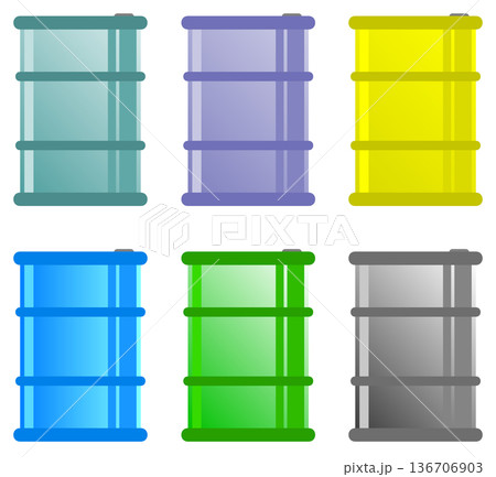 工業用の燃料やオイルを保管して備蓄するドラム缶のイラスト 工業用の燃料やオイルを保管して備蓄するドラム缶のイラスト 136706903