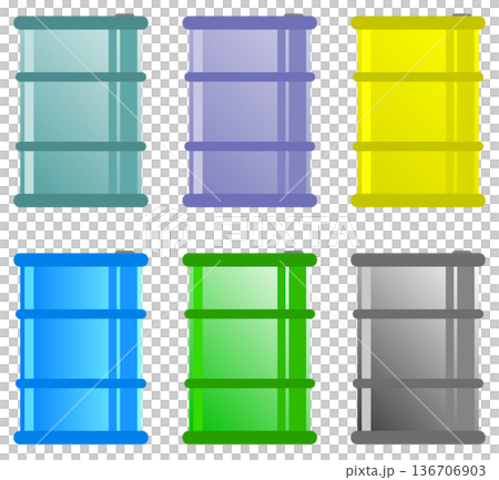 工業用の燃料やオイルを保管して備蓄するドラム缶のイラスト 工業用の燃料やオイルを保管して備蓄するドラム缶のイラスト 136706903