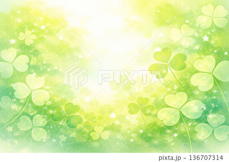 クローバーシリーズ:半透明のクローバー重なる抽象背景 クローバーシリーズ:半透明のクローバー重なる抽象背景 136707314
