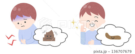 子供の便秘と健康な便　ビフォーアフター（主線なし） 136707679