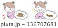 子供の下痢と健康な便　ビフォーアフター 136707681