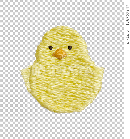 [Sitting chick] Hand embroidery illustration material 136707847