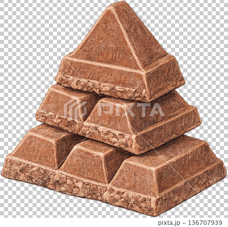 Hand drawn colored pencil triangle chocolate illustration, Swiss chocolate, transparent background Hand drawn colored pencil triangle chocolate illustration, Swiss chocolate, transparent background 136707939