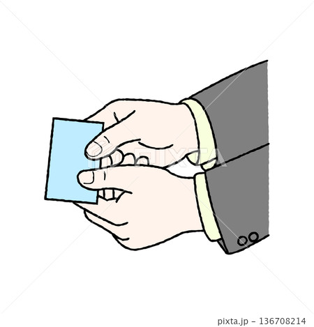 名刺交換するビジネスマン 名刺交換するビジネスマン 136708214