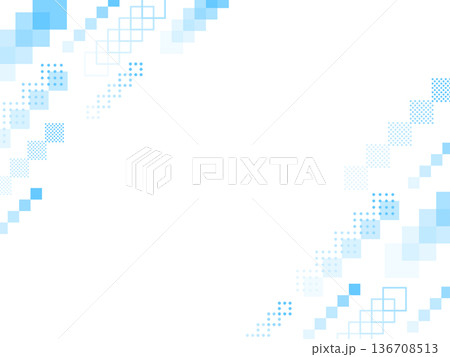 水色の上昇する四角形の飾りのフレーム 136708513