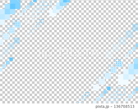 水色の上昇する四角形の飾りのフレーム 136708513