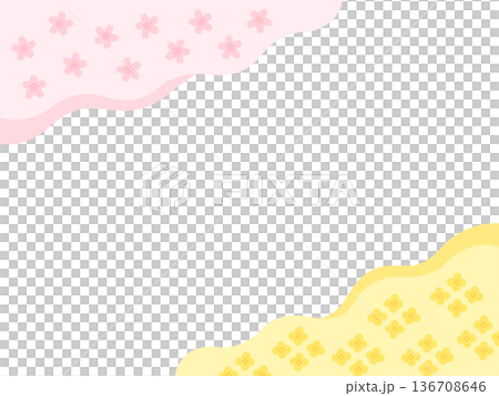 Loose cherry blossom and rape blossom frame Loose cherry blossom and rape blossom frame 136708646