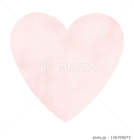 Pink light heart in delicate colors. Large highlighted element for Valentine's Day in a flat style. Watercolor, pastel. For printing, prints, products Pink light heart in delicate colors. Large highlighted element for Valentine's Day in a flat style. Watercolor, pastel. For printing, prints, products 136709073