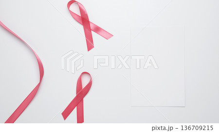 Pink ribbons representing awareness and prevention of breast cancer Pink ribbons representing awareness and prevention of breast cancer 136709215
