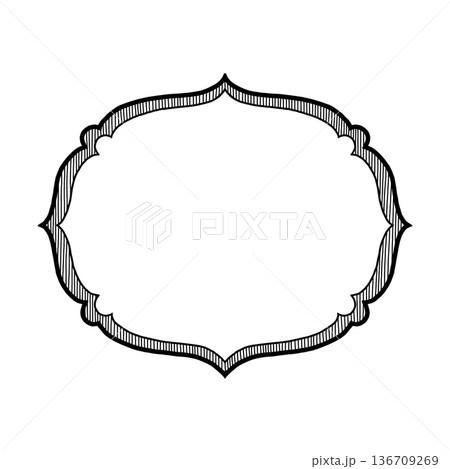 フレームの線画イラスト 136709269