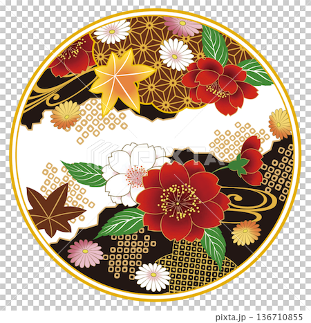 Yuzen circle crest Yuzen circle crest 136710855
