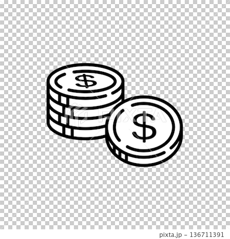 シンプルで可愛いお金投資素材 シンプルで可愛いお金投資素材 136711391