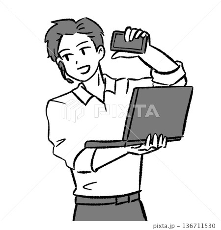 マルチタスクのサラリーマン 136711530