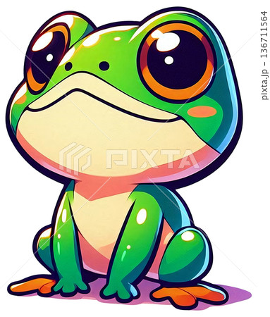 A frog tilting its head cutely 136711564