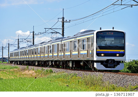 成田線　滑河－下総神崎　JR東日本　209系　C624編成（鎌倉） 136711907