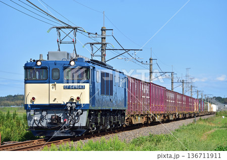 成田線　下総神崎－滑河　JR貨物　EF64-1043（愛知） 136711911
