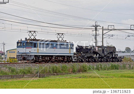 東北本線 栗橋-東鷲宮 JR貨物 EF65-2063(新鶴見)+シキ800B2 東北本線 栗橋-東鷲宮 JR貨物 EF65-2063(新鶴見)+シキ800B2 136711923