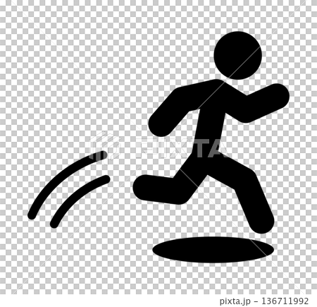 人物奔跑跳躍的象形圖 136711992