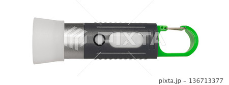 hand flashlight close-up, on a white isolated 136713377